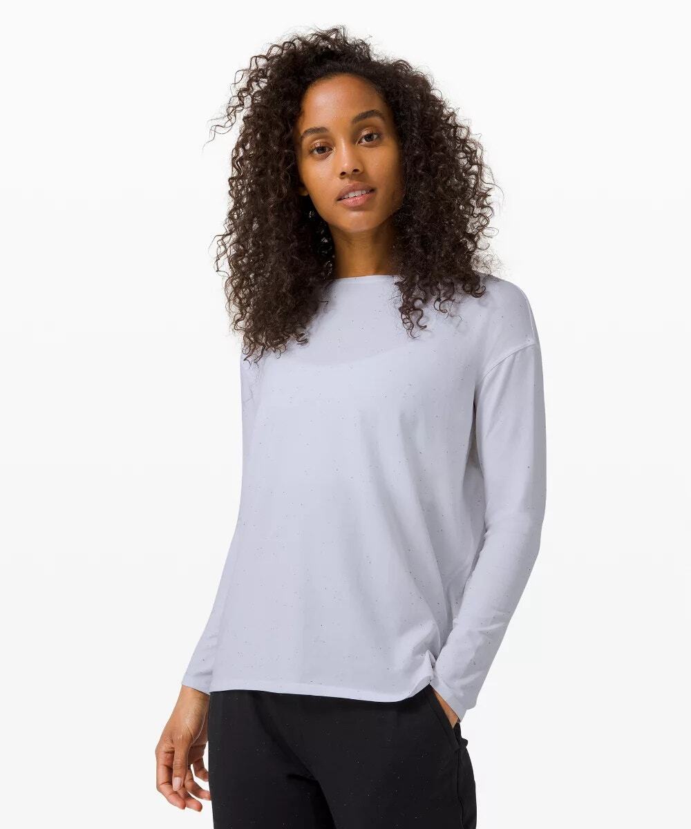 Lululemon Back in Action Long Sleeve Top Women's Lavender Boat Neck